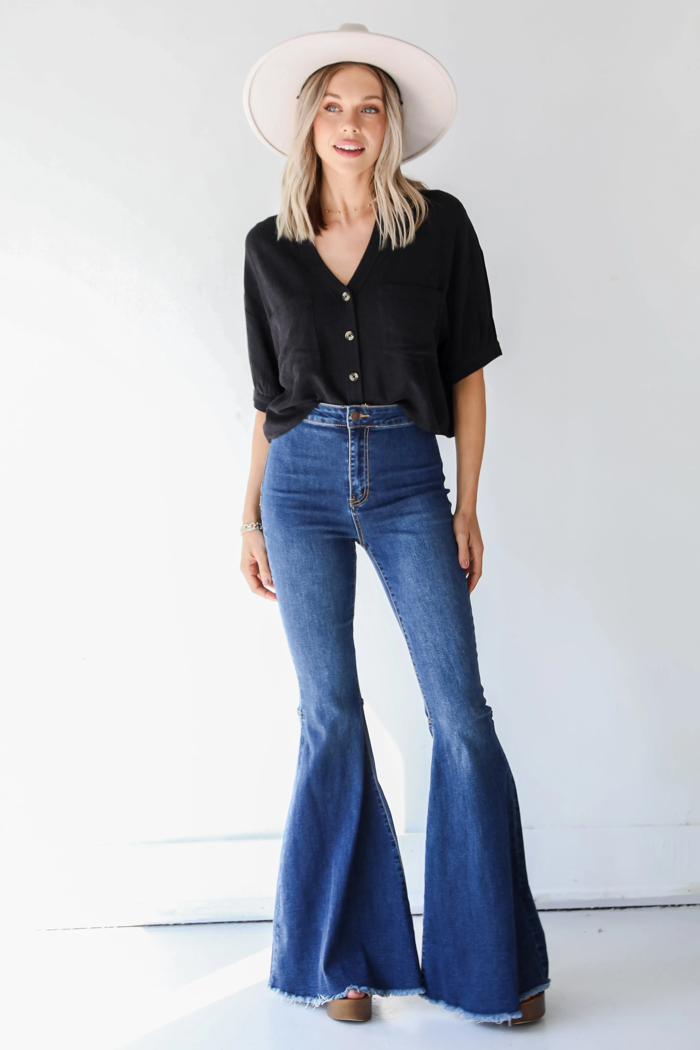 FINAL SALE - Think Trendy Flare Jeans