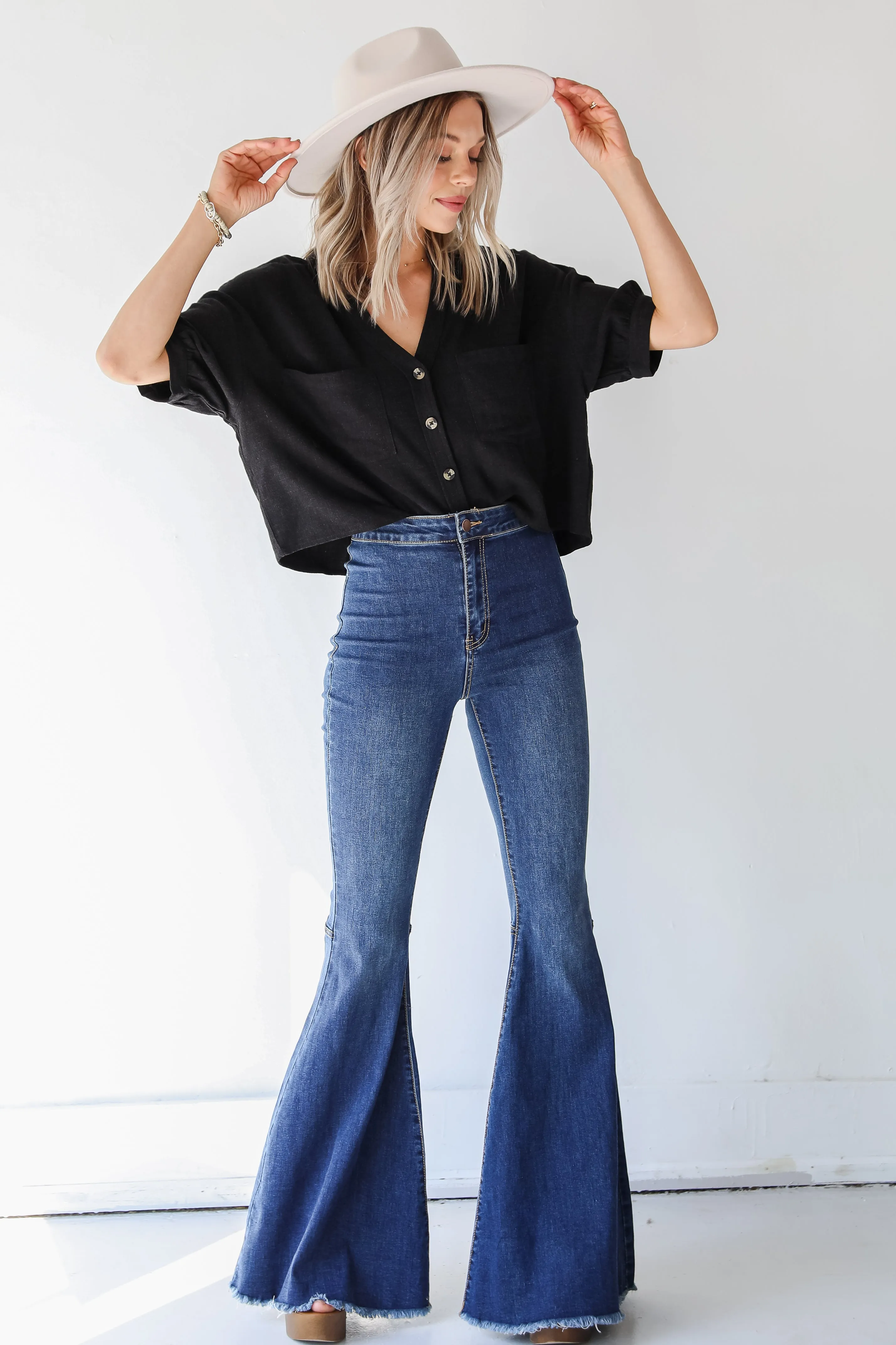 FINAL SALE - Think Trendy Flare Jeans