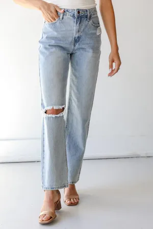 FINAL SALE - Throwback Vibes Distressed Straight Leg Jeans