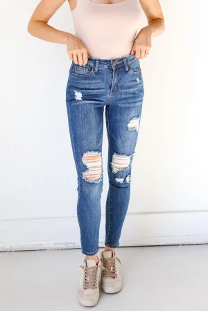 FINAL SALE - Total Mood Distressed Skinny Jeans