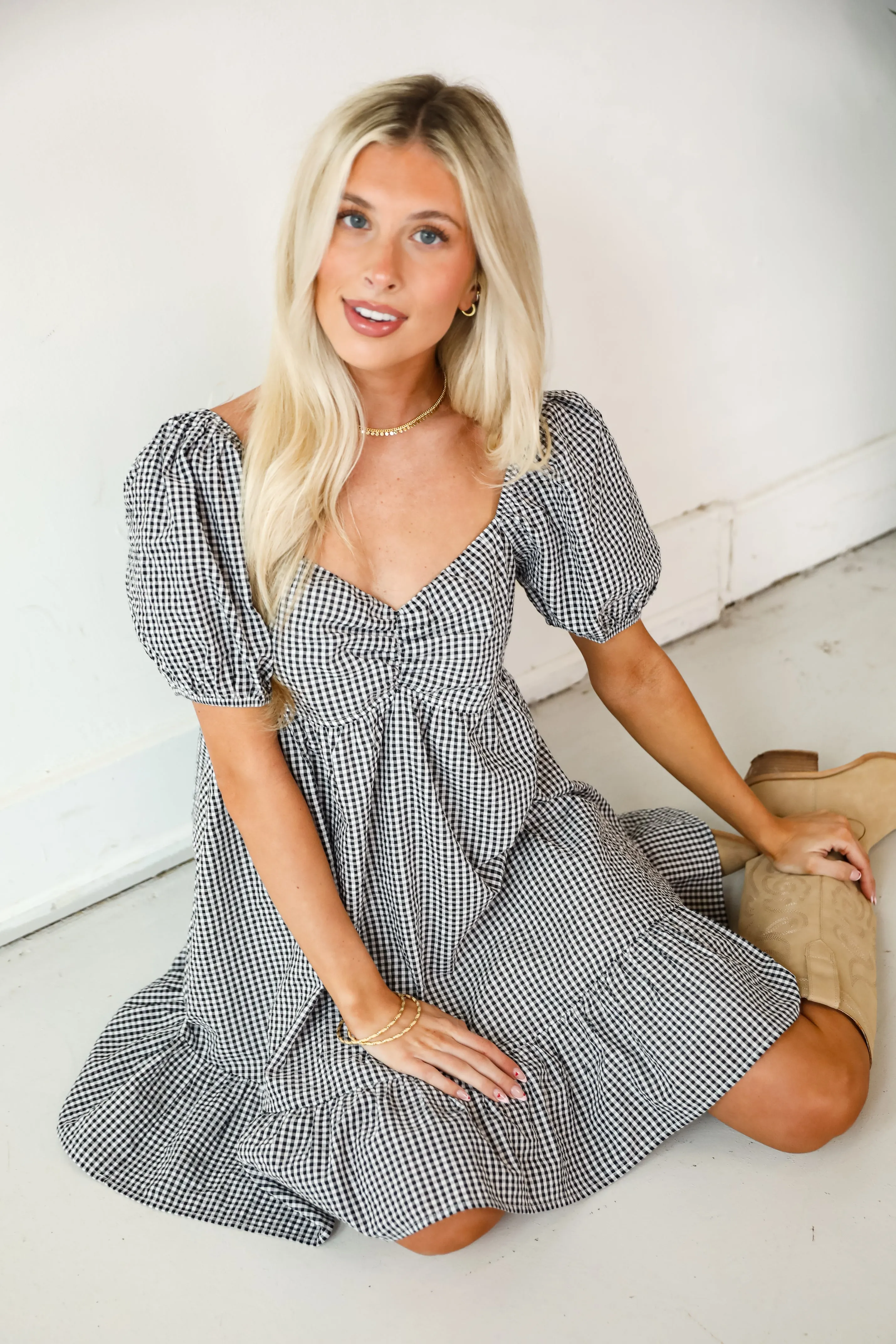 FINAL SALE - Truly The Cutest Black Gingham Mini Dress