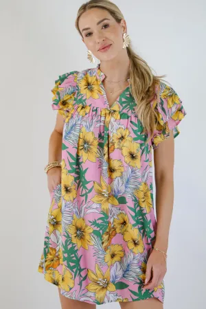 FINAL SALE - Up To Fate Pink Floral Mini Dress