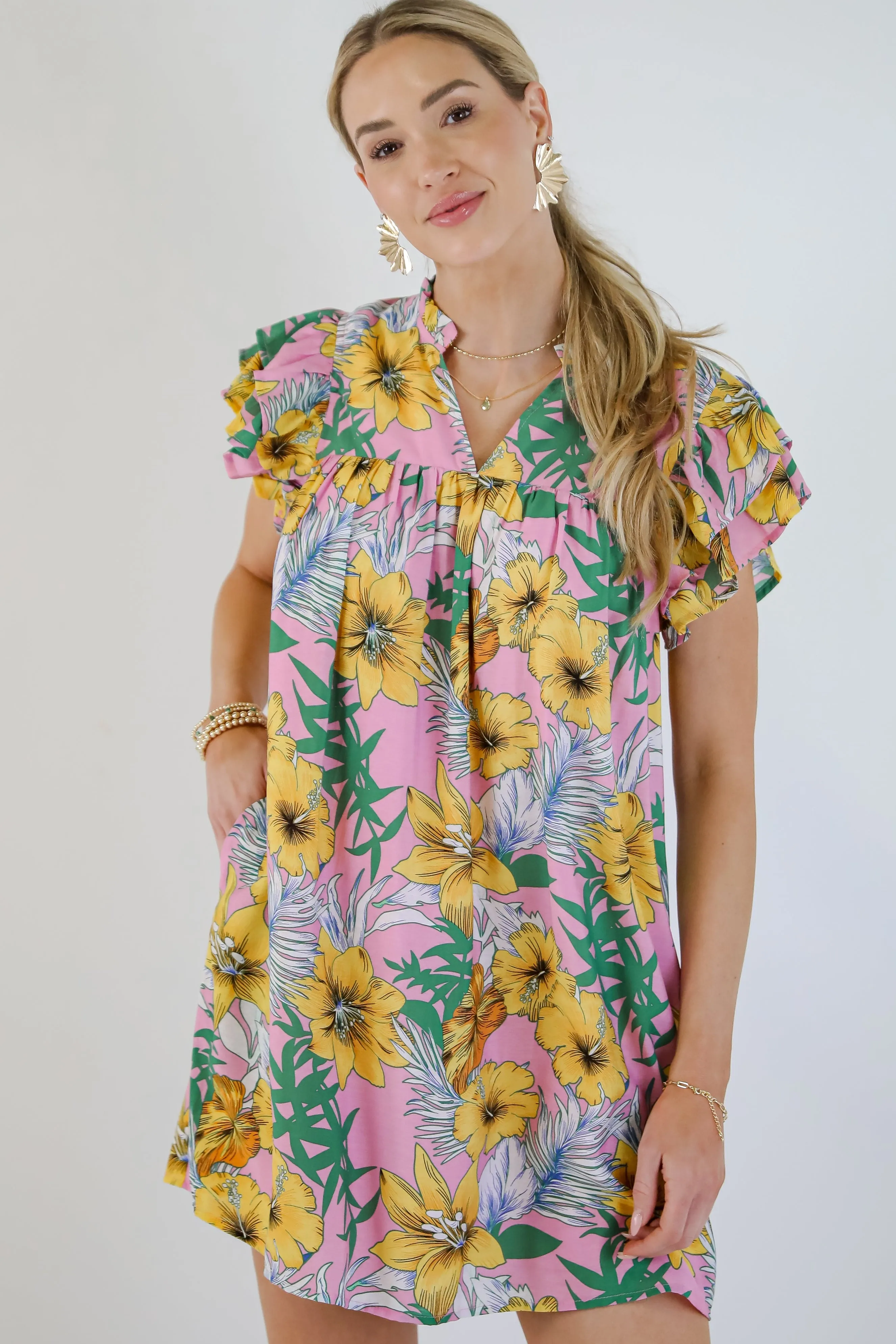 FINAL SALE - Up To Fate Pink Floral Mini Dress