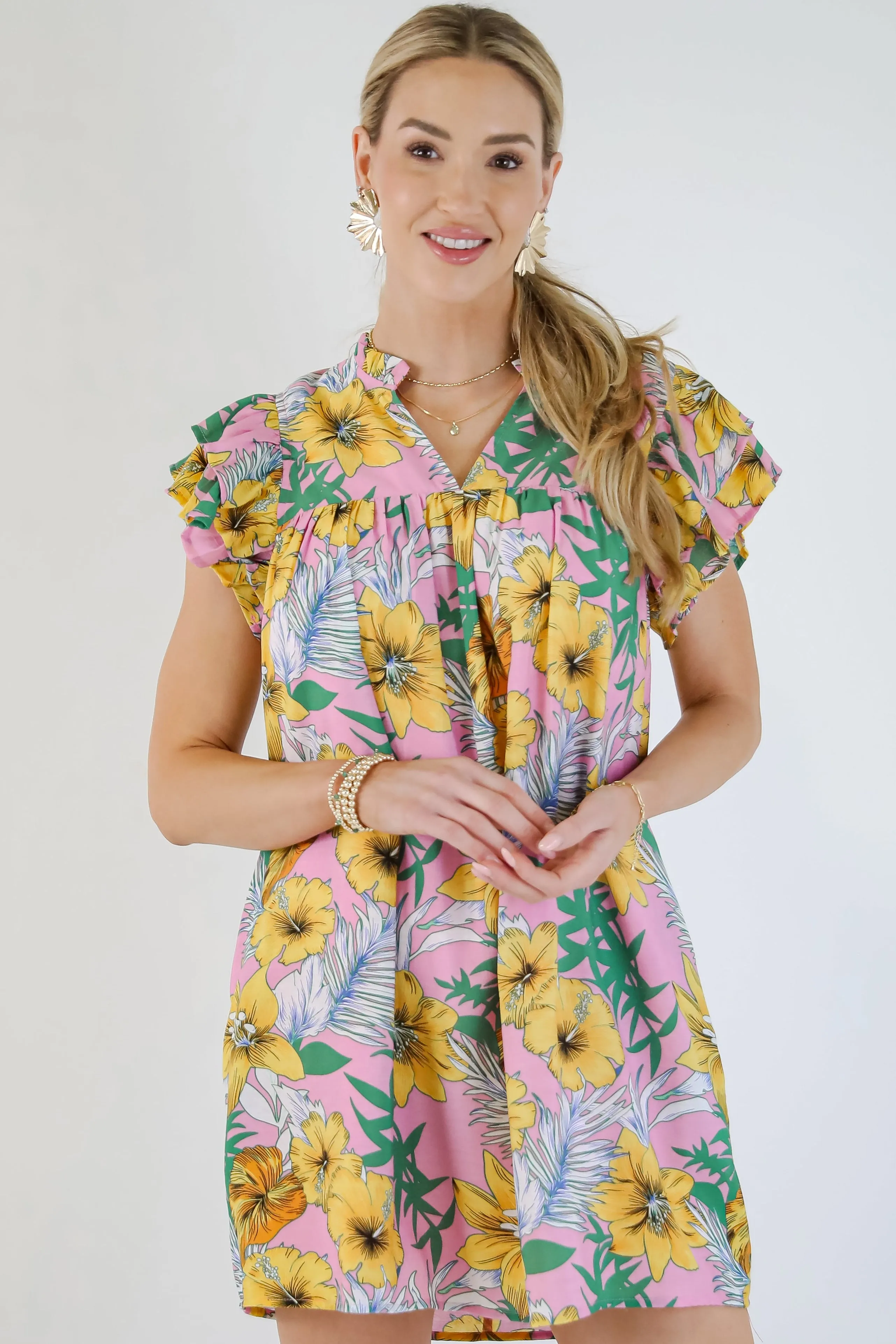 FINAL SALE - Up To Fate Pink Floral Mini Dress