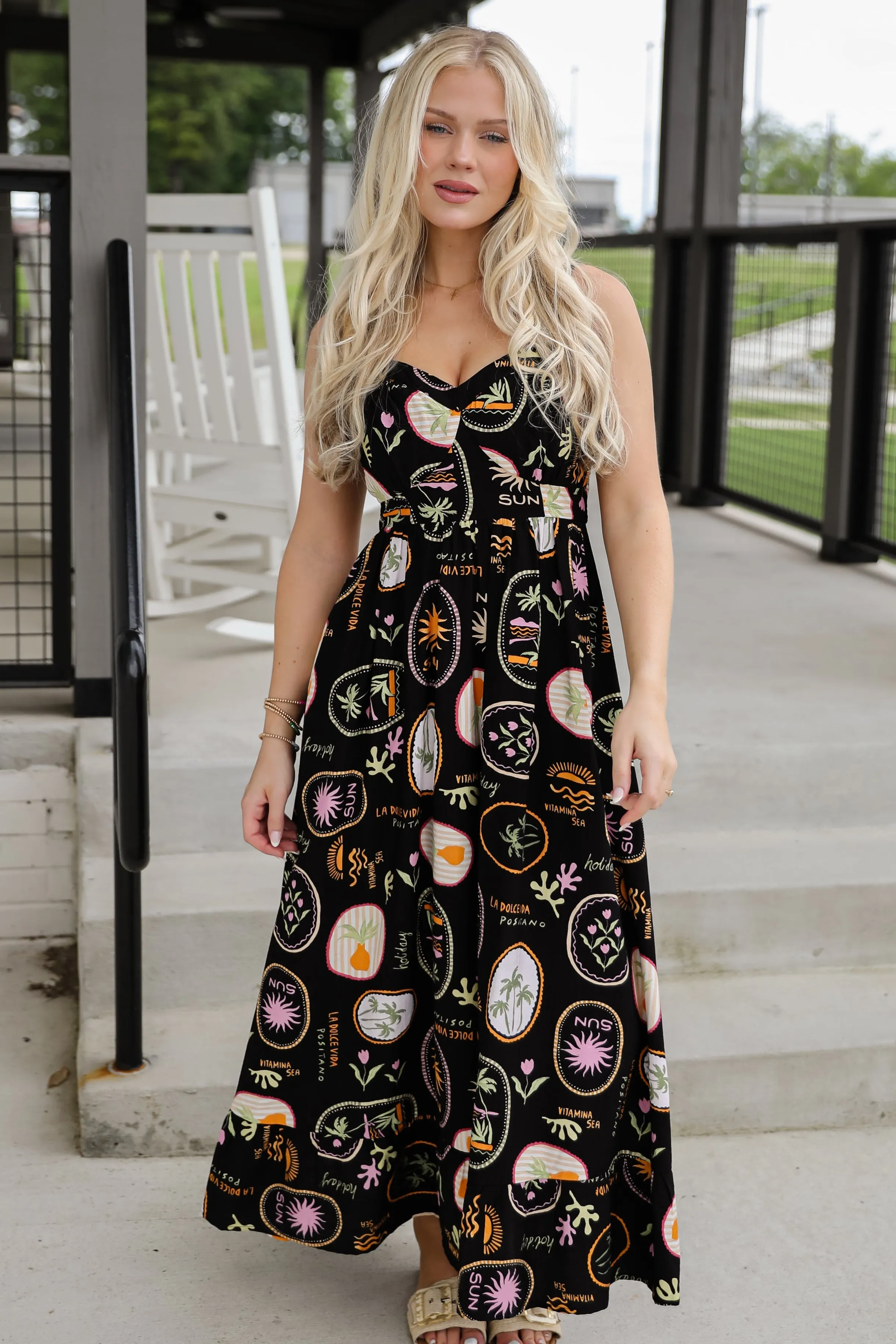 FINAL SALE - Vitamin Sea Black Maxi Dress
