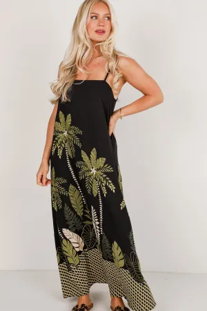 FINAL SALE - Wherever You Go Leaf Print Maxi Dress