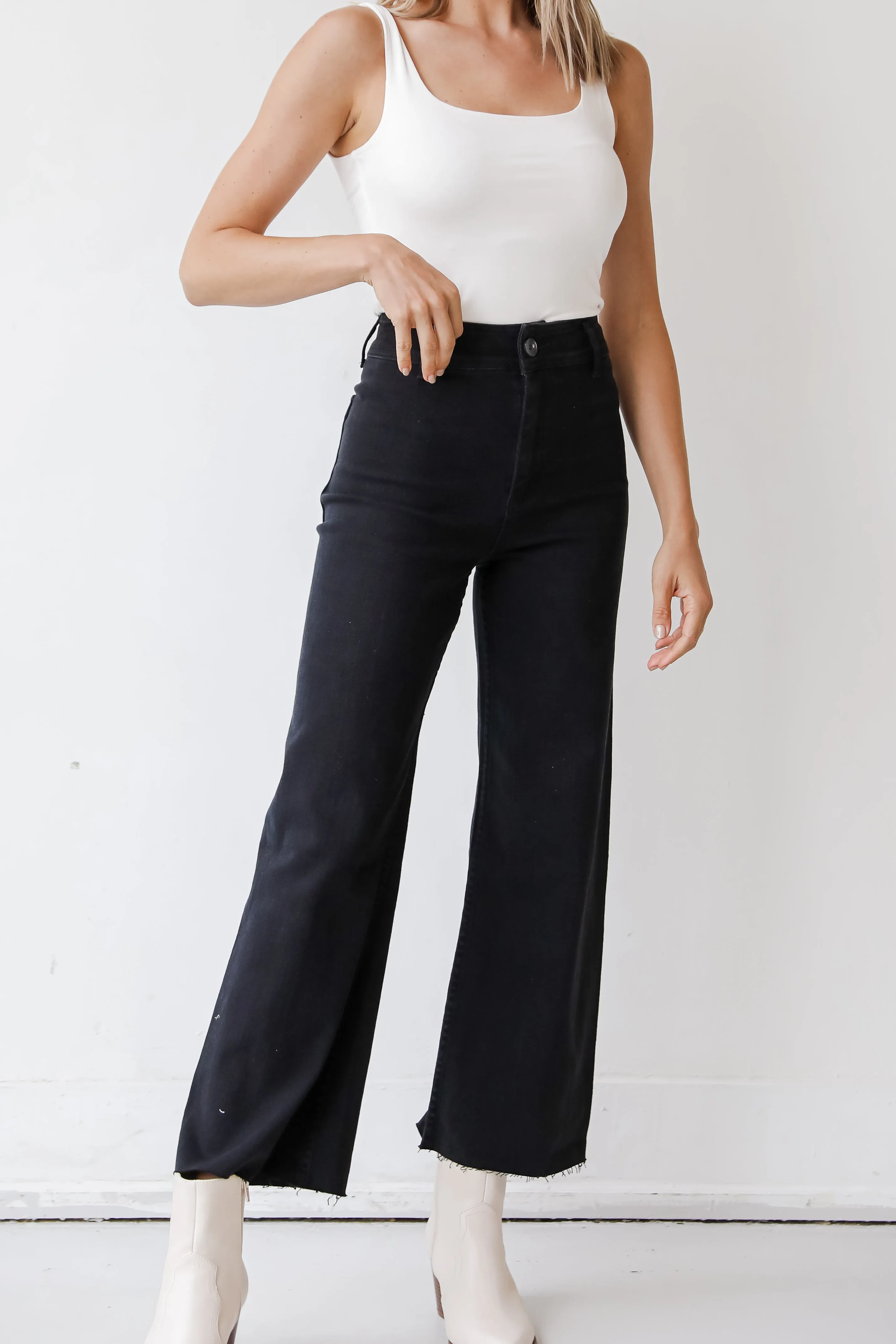 FINAL SALE - Wherever You Go Straight Wide Leg Jeans