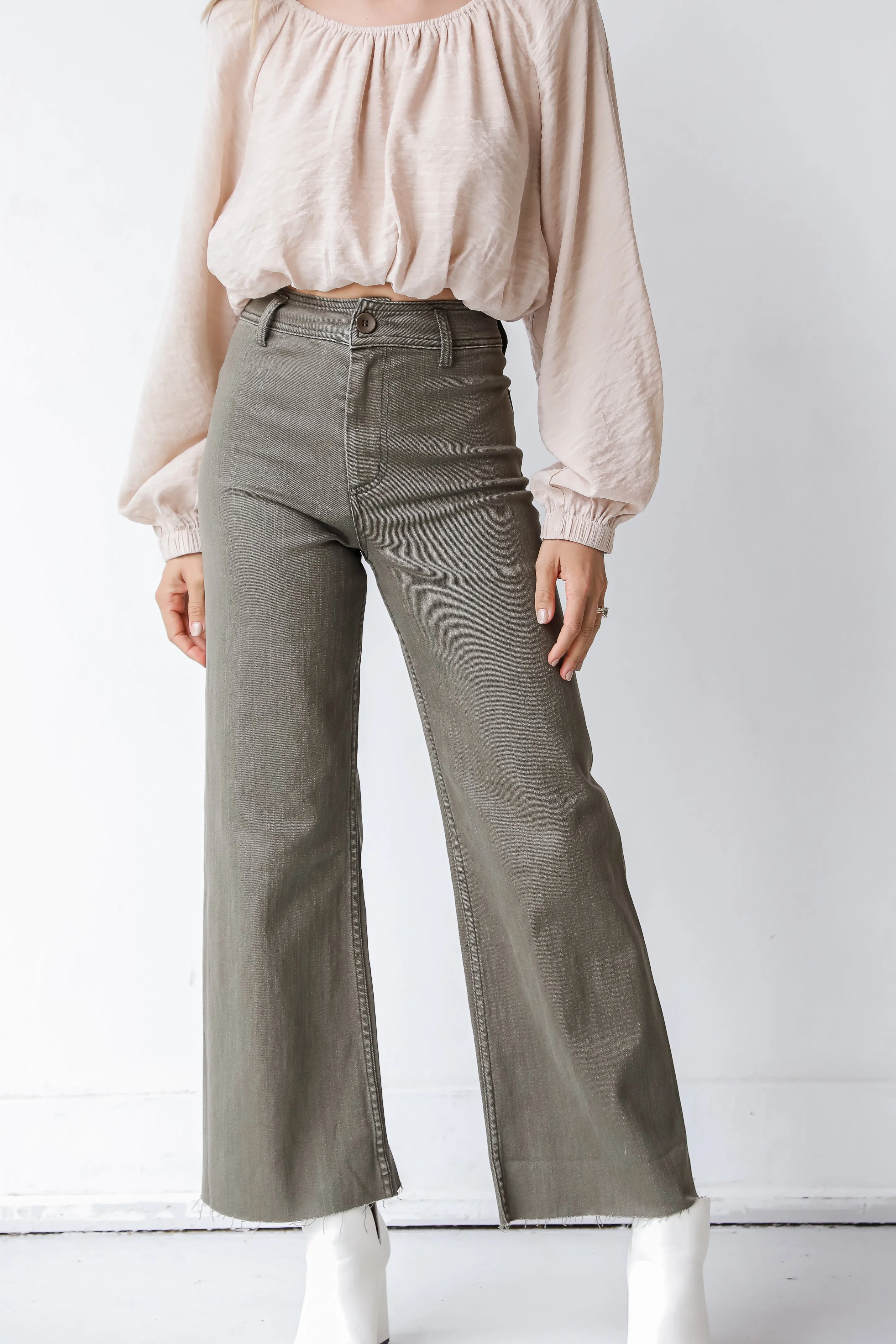 FINAL SALE - Wherever You Go Straight Wide Leg Jeans