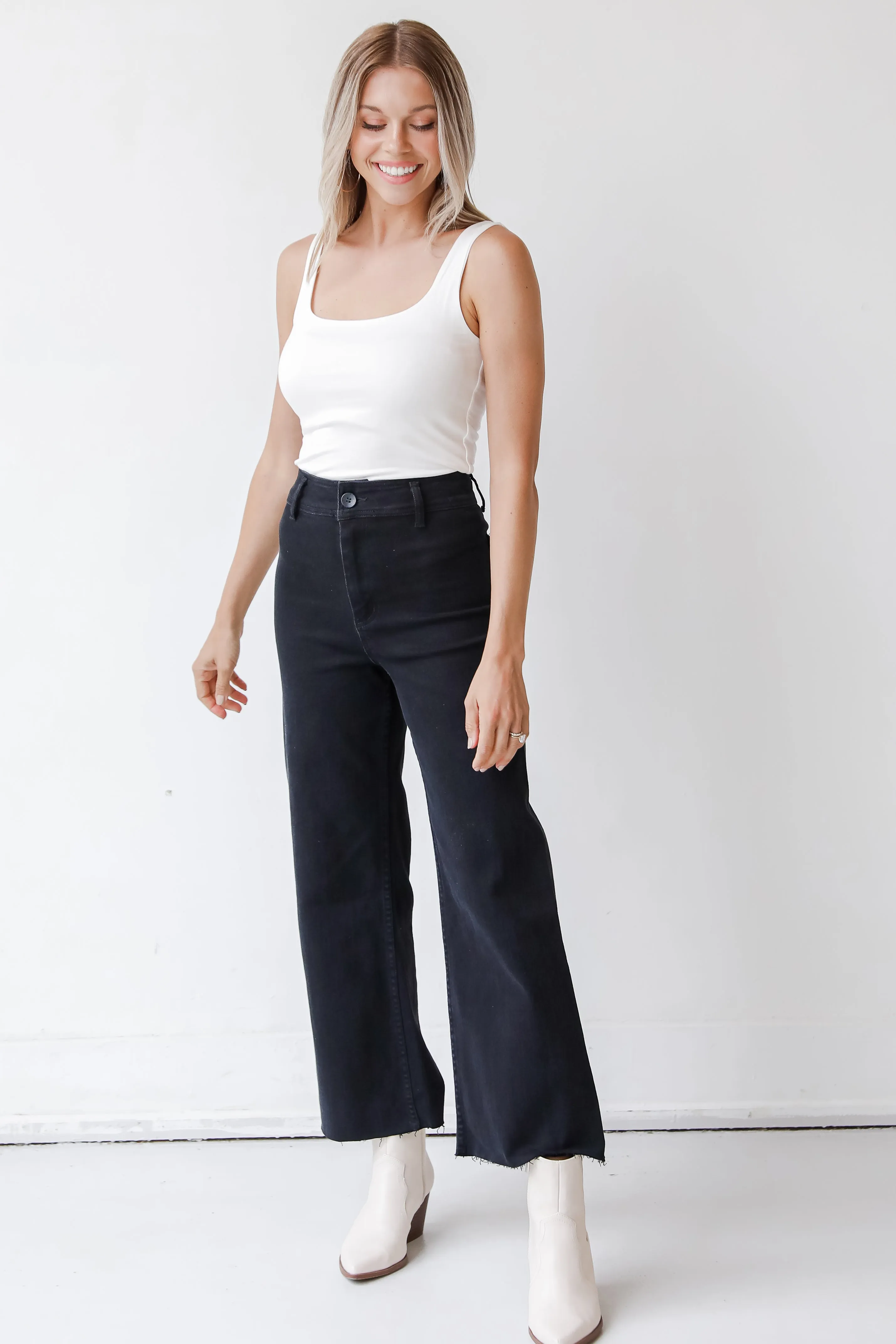 FINAL SALE - Wherever You Go Straight Wide Leg Jeans