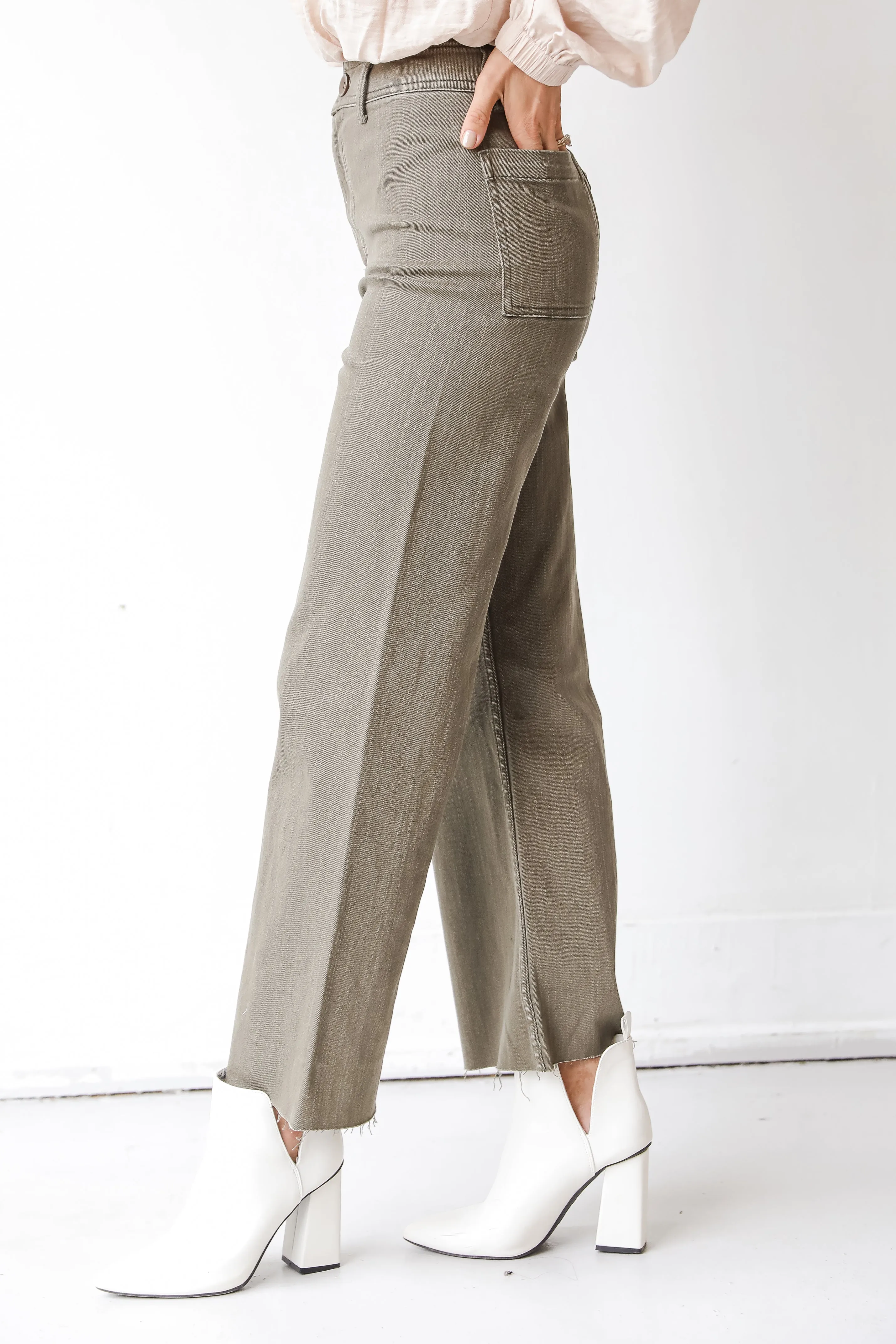 FINAL SALE - Wherever You Go Straight Wide Leg Jeans