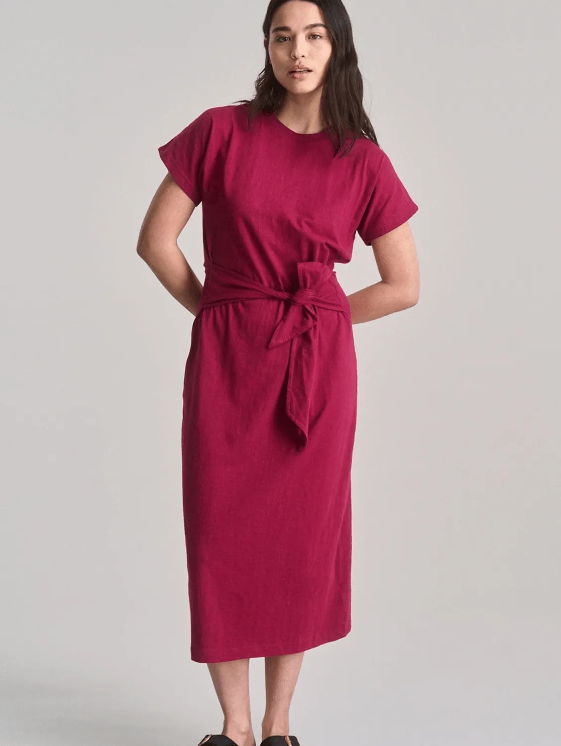 Fonda Women's Organic Cotton Dress | Berry
