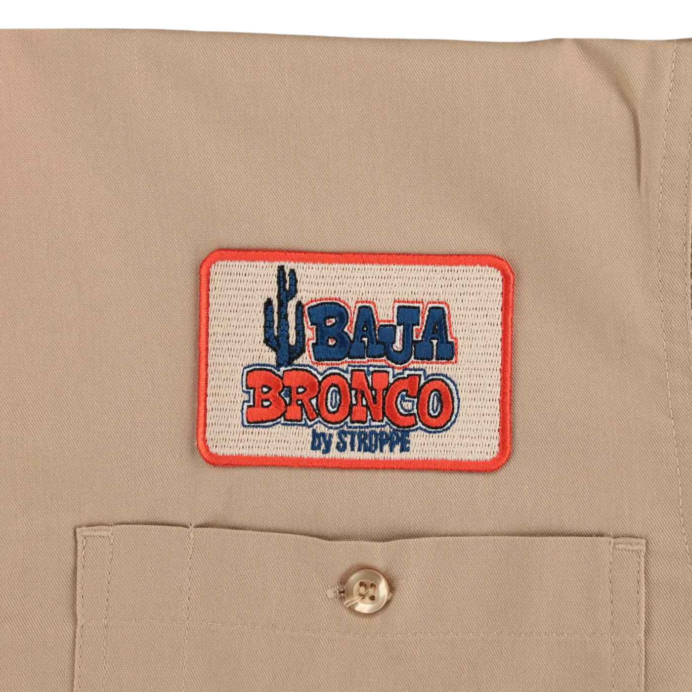 Ford Baja Bronco Stroppe Mens Button Pocket Mechanic Shirt