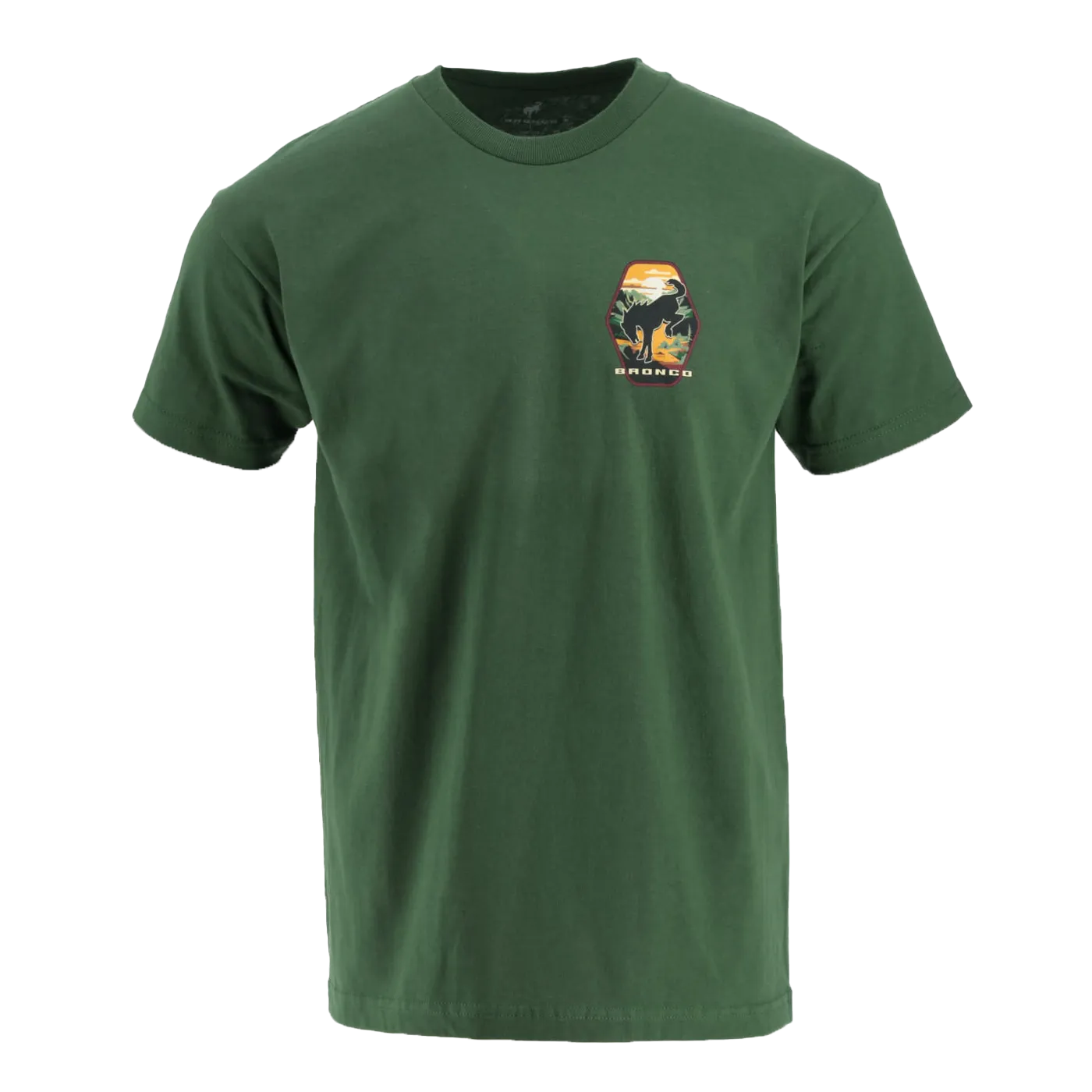 Ford Bronco Built Wild Badge Green Mens Short Sleeve T-Shirt