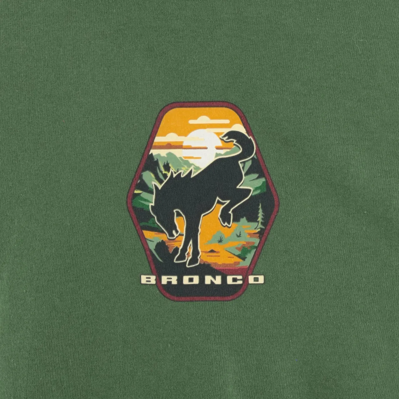 Ford Bronco Built Wild Badge Green Mens Short Sleeve T-Shirt