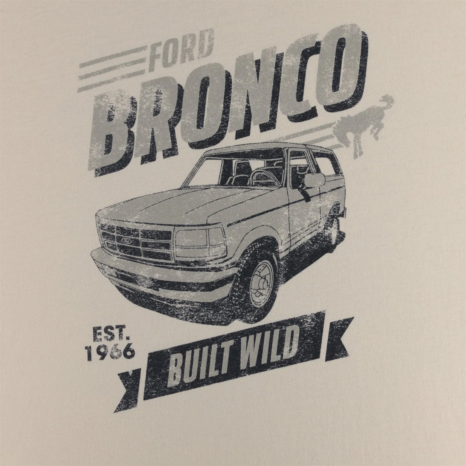 Ford Bronco Built Wild Since 1966 Mens Retro T-Shirt