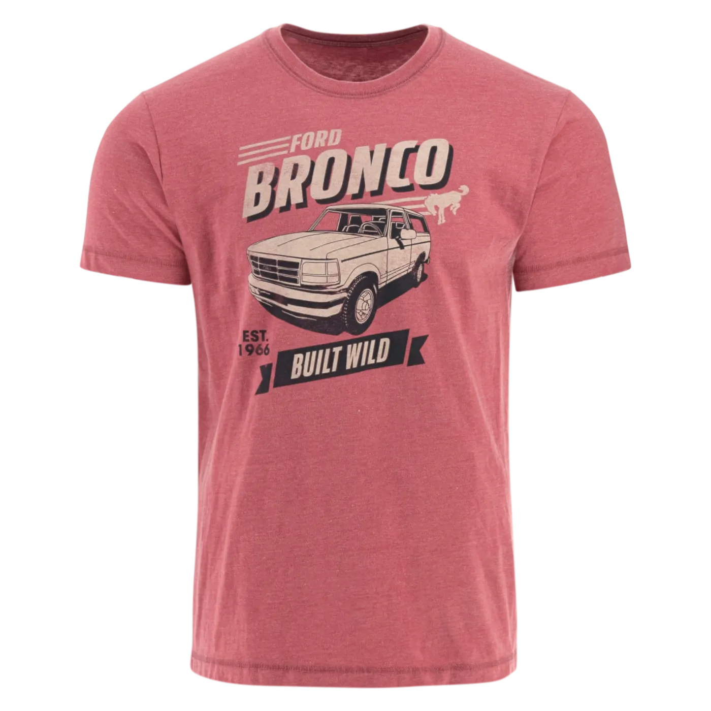 Ford Bronco Built Wild Since 1966 Mens Retro T-Shirt
