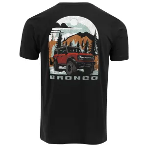Ford Bronco Camping Scene Mens Black Short Sleeve T-Shirt