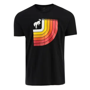 Ford Bronco Free Wheeling Retro Stripes Black T-Shirt