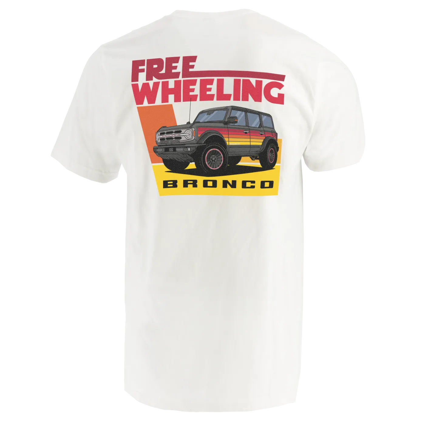 Ford Bronco Free Wheeling Retro White Mens T-Shirt