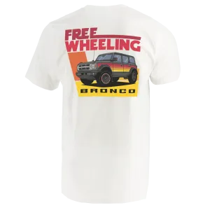Ford Bronco Free Wheeling Retro White Mens T-Shirt