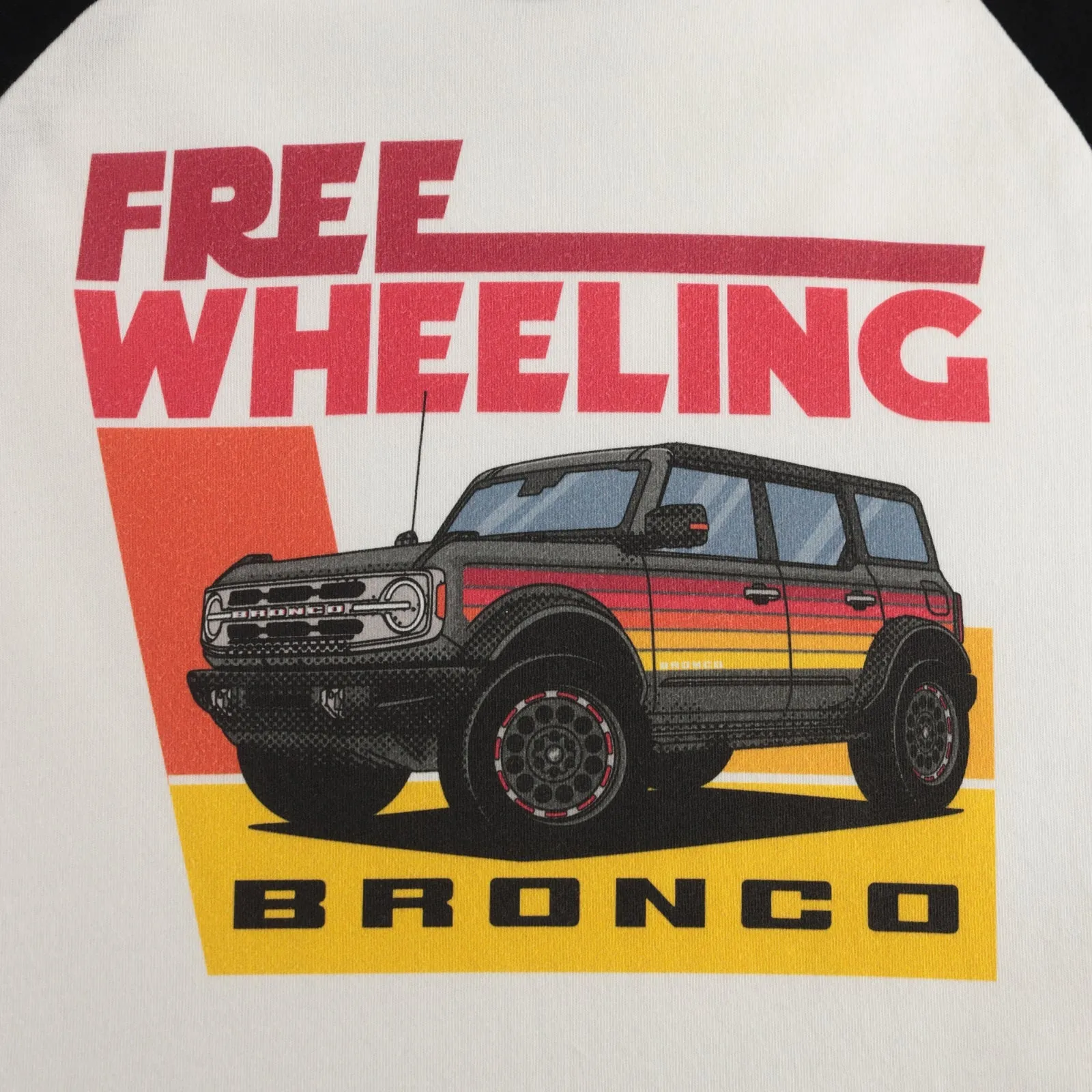 Ford Bronco Free Wheeling Youth Retro Baseball T-Shirt