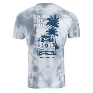 Ford Bronco Mens Enjoy the Ride Palm Tree Tie Dye Pocket T-Shirt