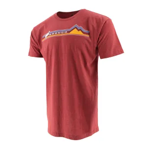 Ford Bronco Mens Retro Mountain Red Graphic T-Shirt
