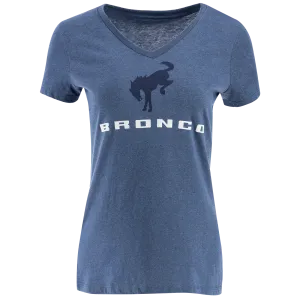 Ford Bronco Womens Stacked Logo V Neck T-Shirt
