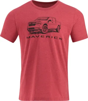 Ford Maverick Graphite Drawing Red Mens T-Shirt
