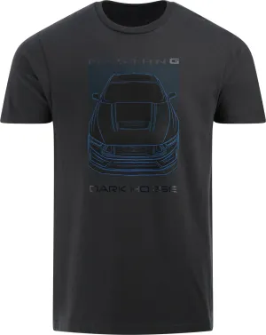 Ford Mustang Dark Horse Mens Blue Graphic T-Shirt