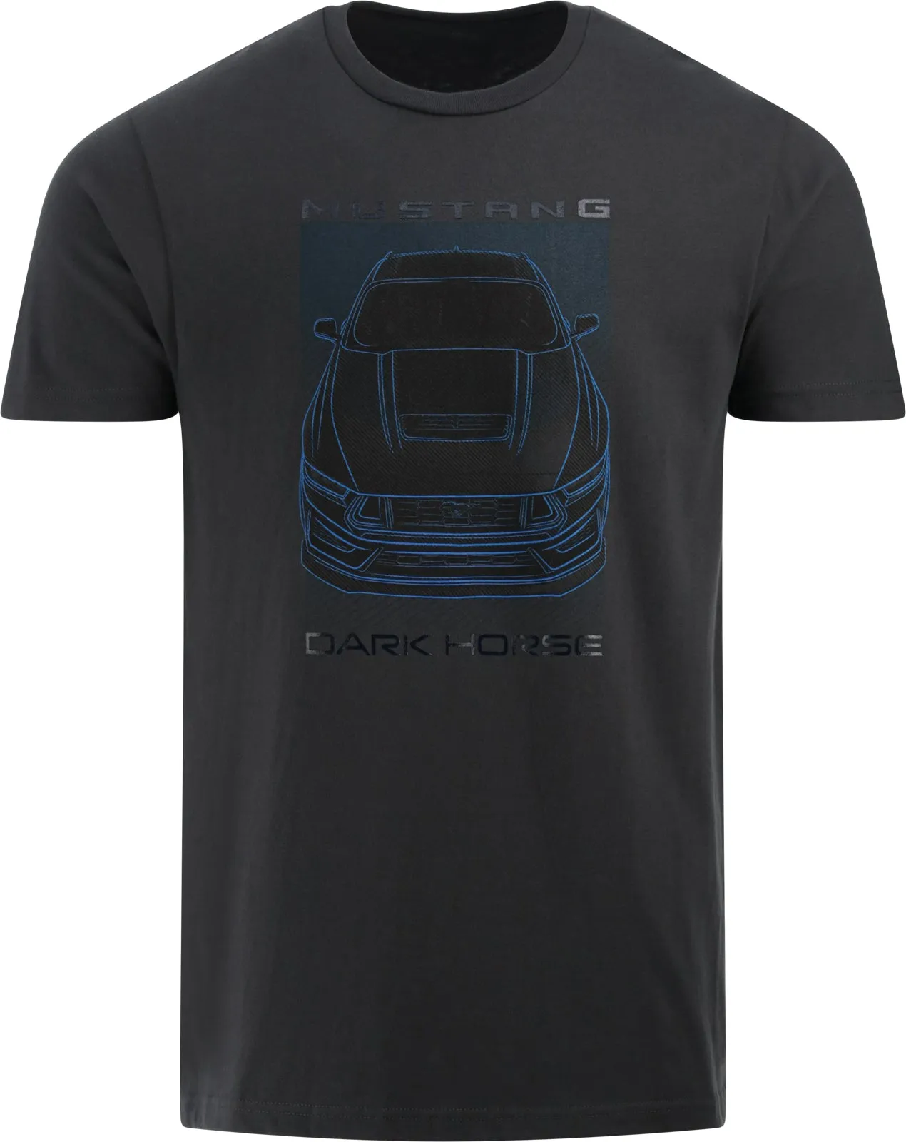 Ford Mustang Dark Horse Mens Blue Graphic T-Shirt