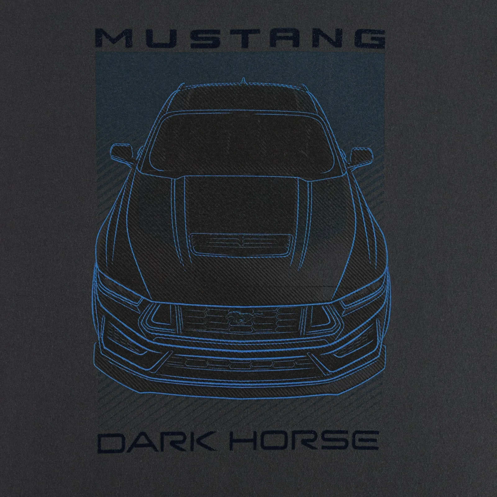 Ford Mustang Dark Horse Mens Blue Graphic T-Shirt