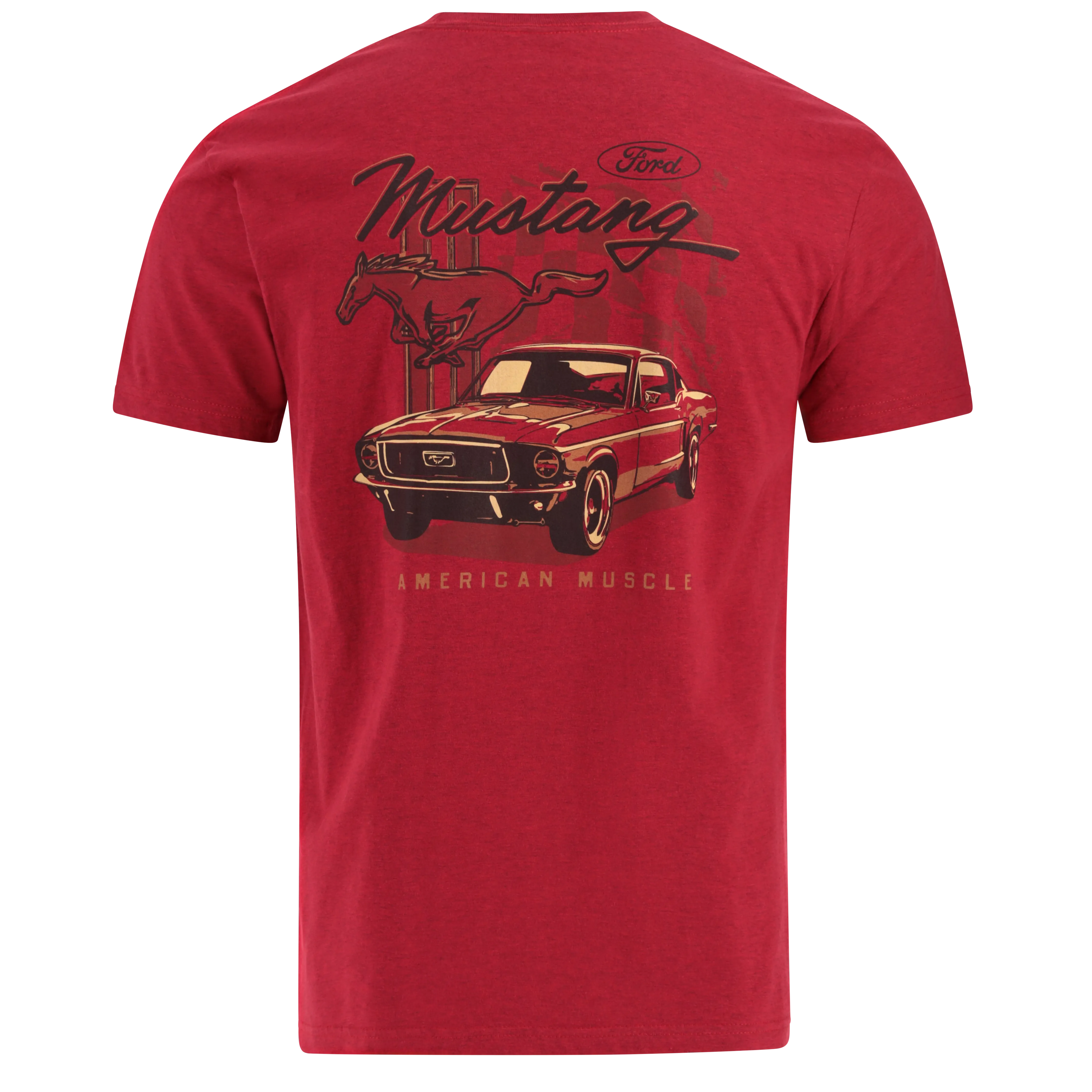 Ford Mustang Red American Muscle Mens Graphic T-Shirt