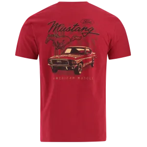 Ford Mustang Red American Muscle Mens Graphic T-Shirt