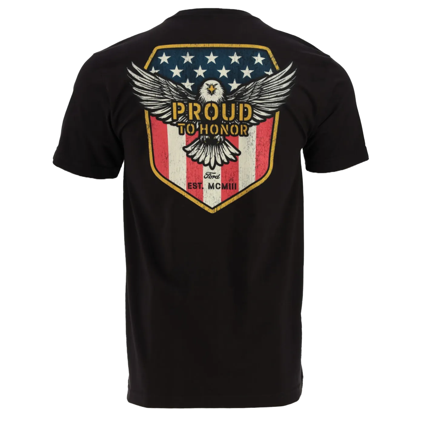 Ford Proud To Honor Mens Bald Eagle Graphic Short Sleeve T-Shirt