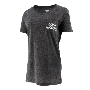 Ford Script Womens Gray Pocket Short Sleeve T-Shirt