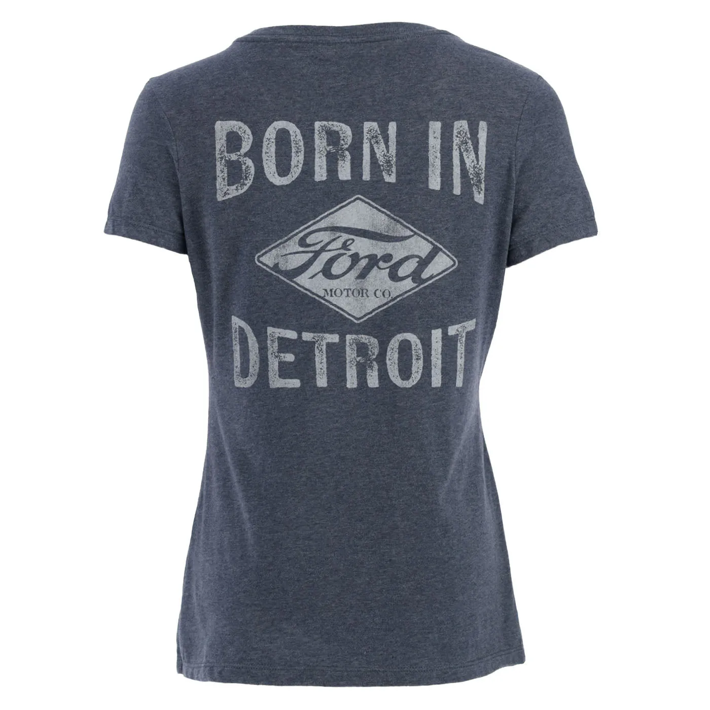 Ford Vintage Logo Born in Detroit Dark Blue Womens T-Shirt