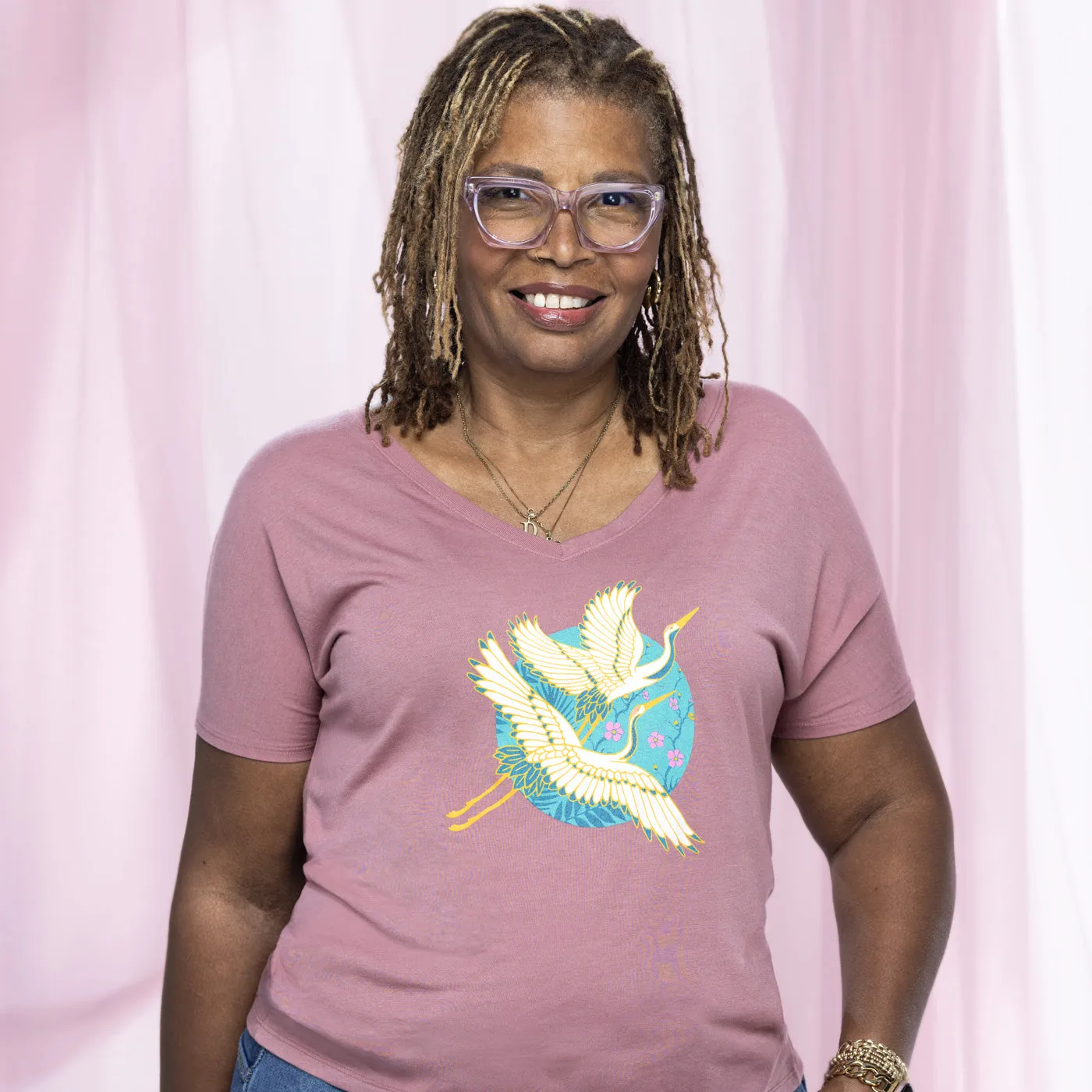 Ford Warriors In Pink Womens Take Flight V Neck T-Shirt