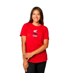 Fox Racing Womens Honda Wing Tee T-Shirt Flame Red