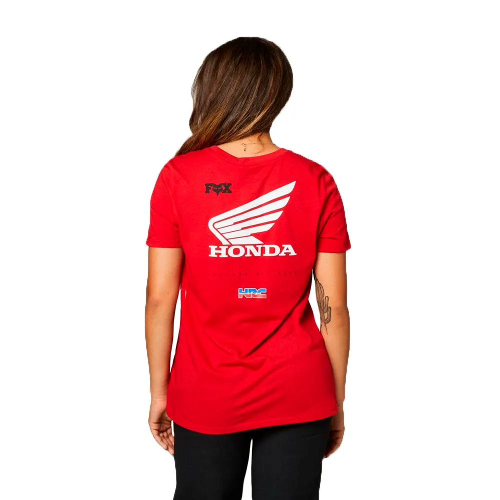 Fox Racing Womens Honda Wing Tee T-Shirt Flame Red