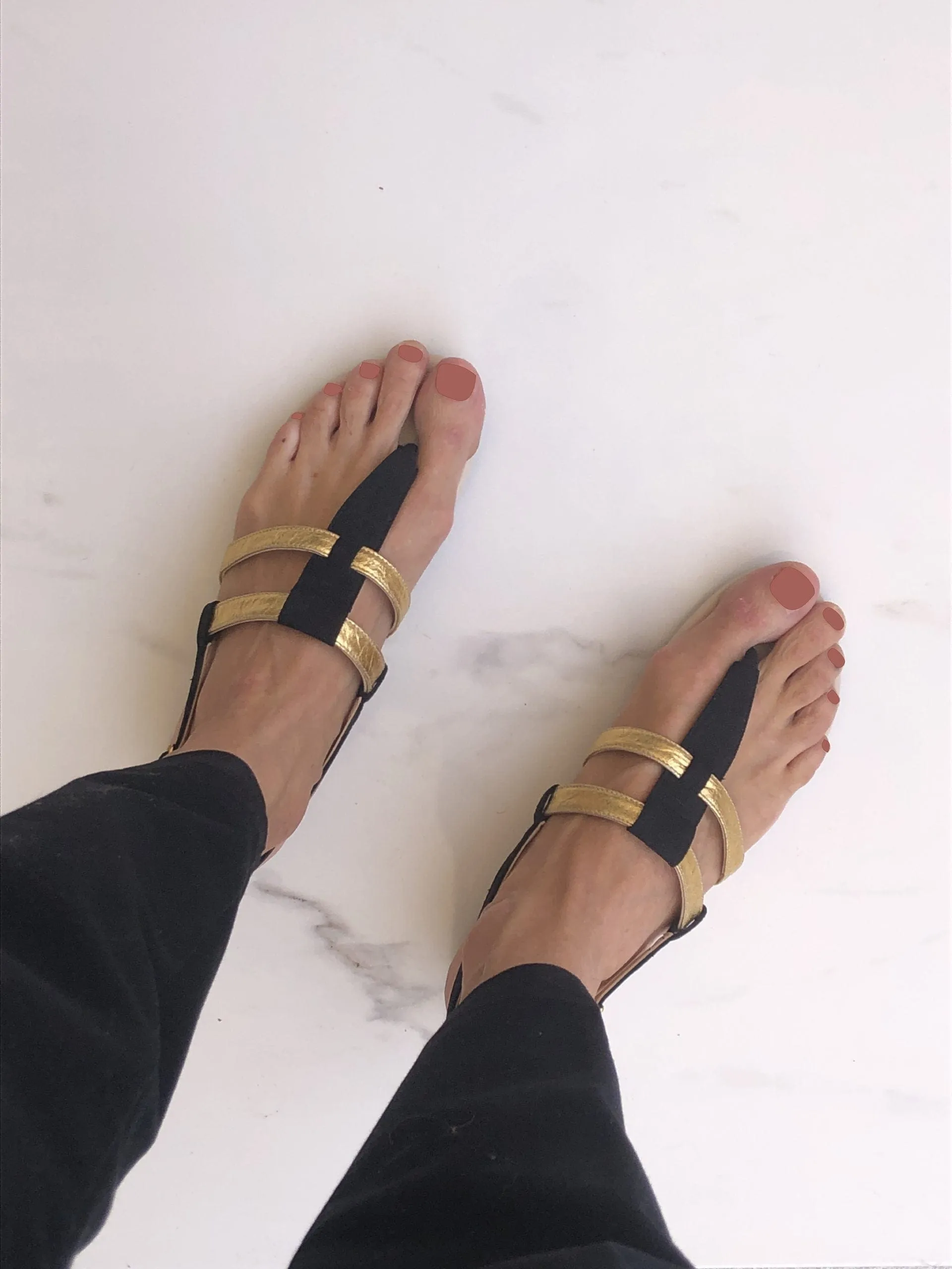 Gabriella Pinatex? Vegan Leather Gladiator Sandals | Black & Gold