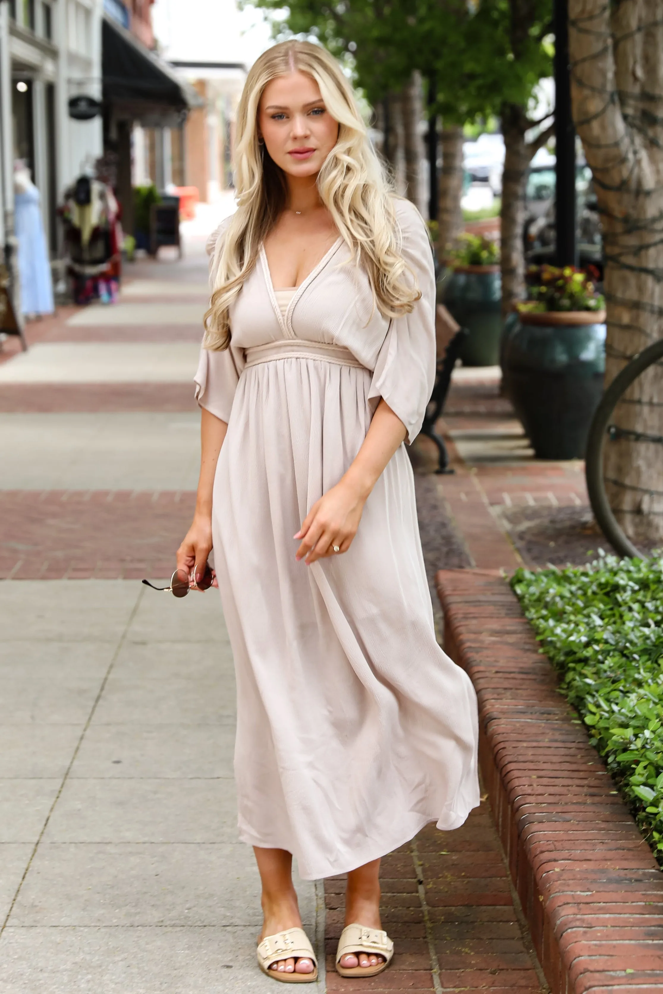Goddess Aura Natural Maxi Dress
