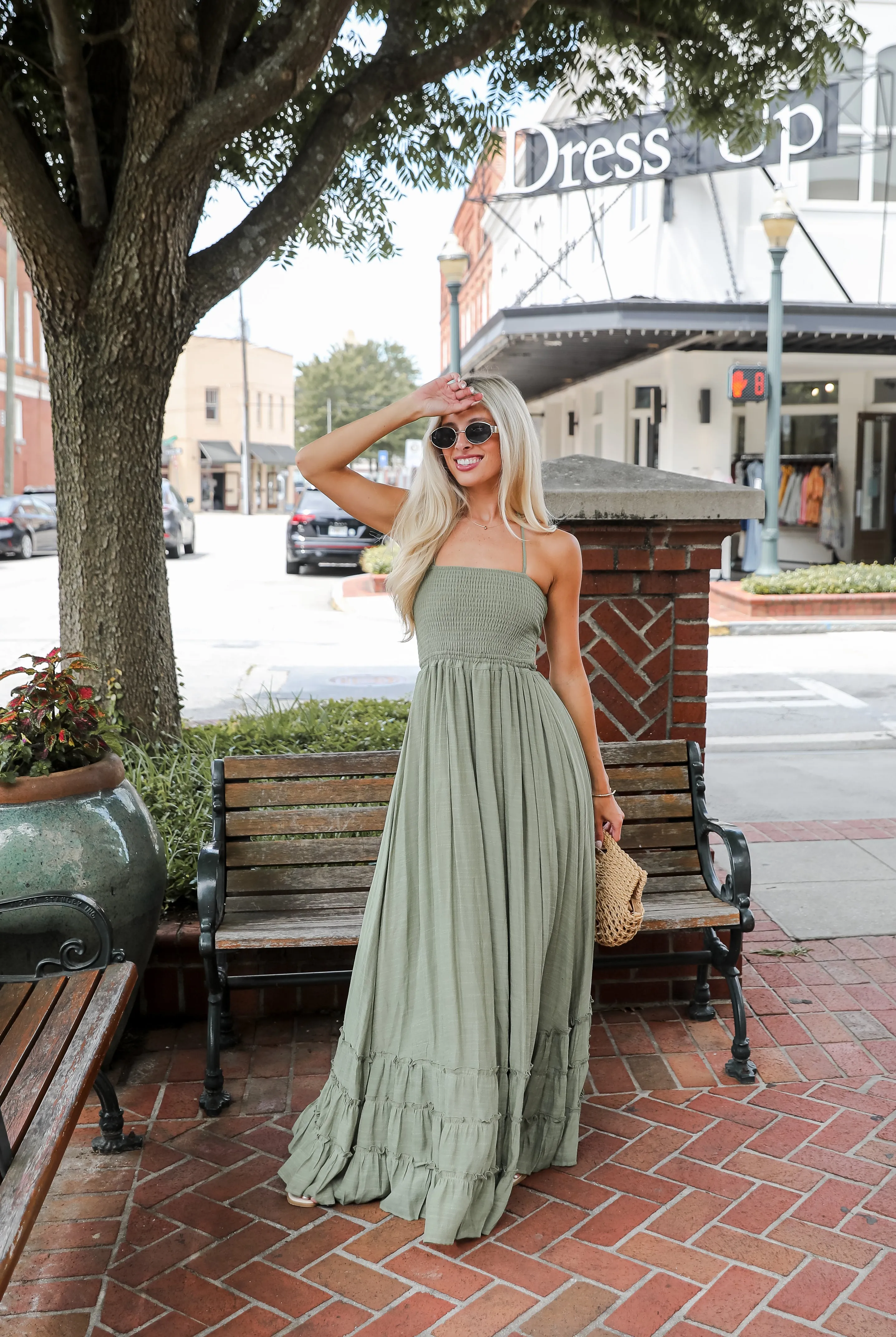 Good Things Take Time Smocked Halter Maxi Dress