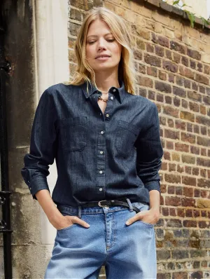 Hattie Organic Denim Shirt | Dark Indigo