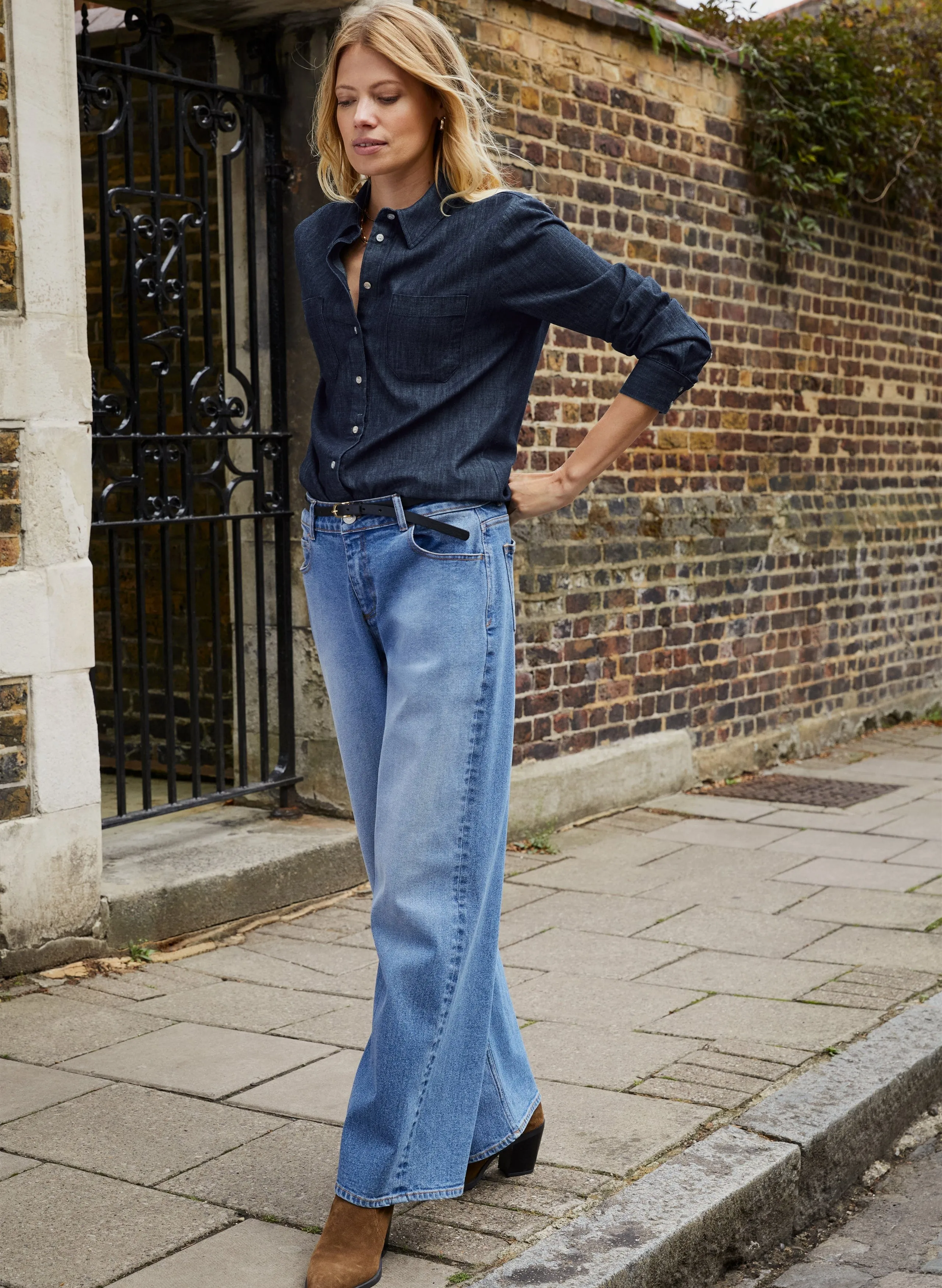 Hattie Organic Denim Shirt | Dark Indigo