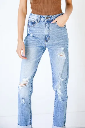 Jamie Distressed Mom Jeans