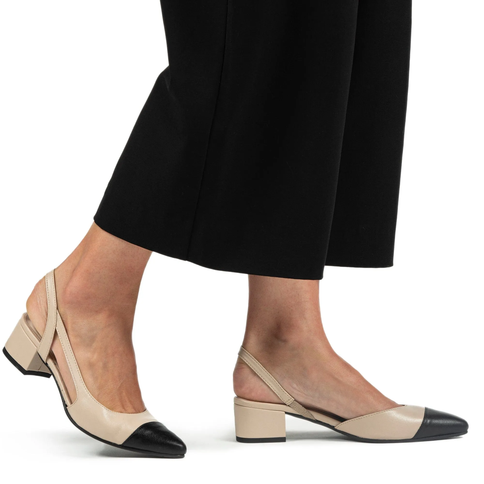 Jaque Women's Vegan Leather Slingback Pumps | Beige