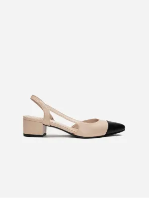 Jaque Women's Vegan Leather Slingback Pumps | Beige