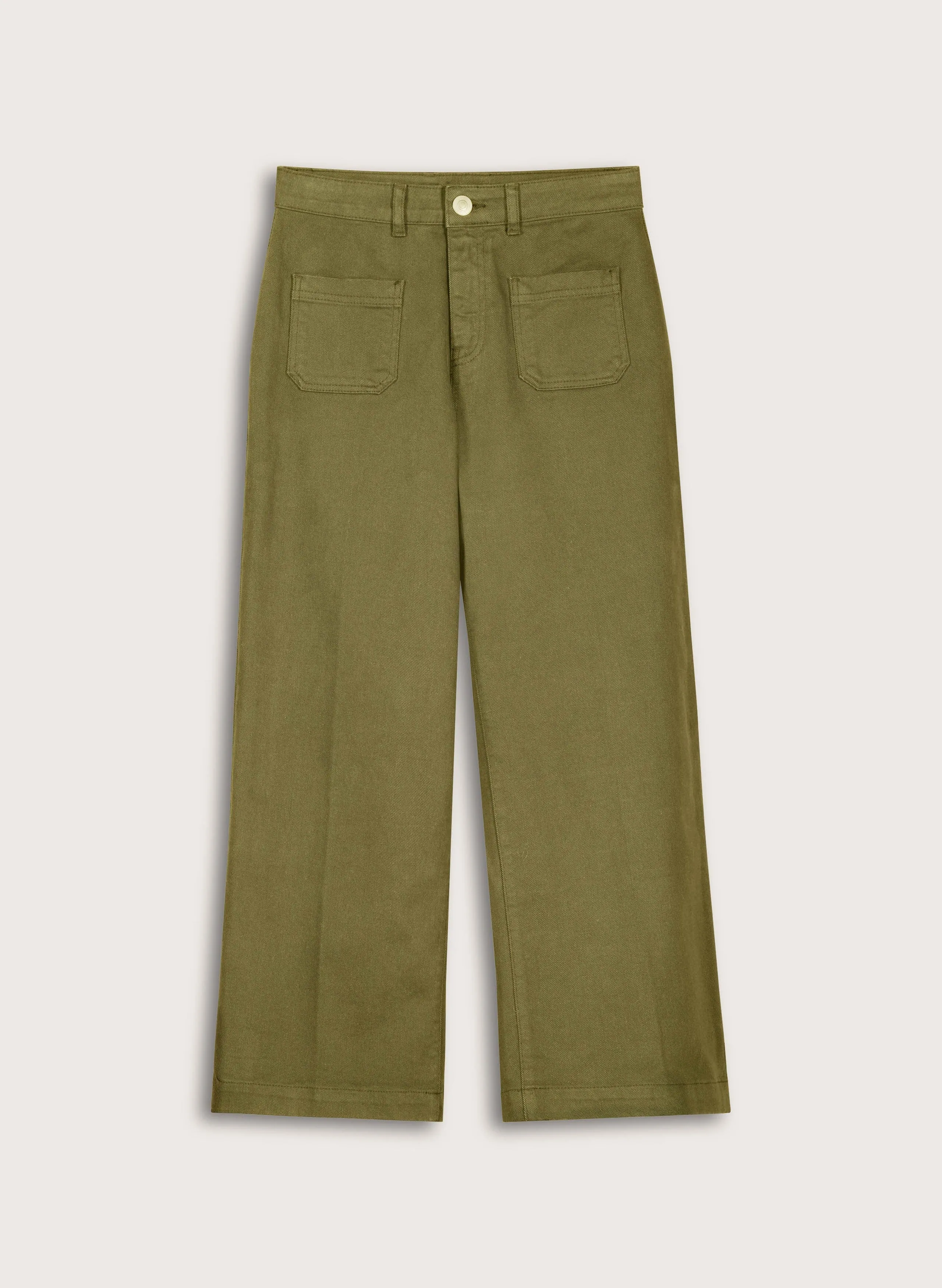 Jena Organic Cotton Stretch Wide Crop Jeans | Dark Olive