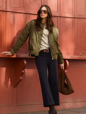Jena Organic Cotton Stretch Wide Crop Jeans | French Navy